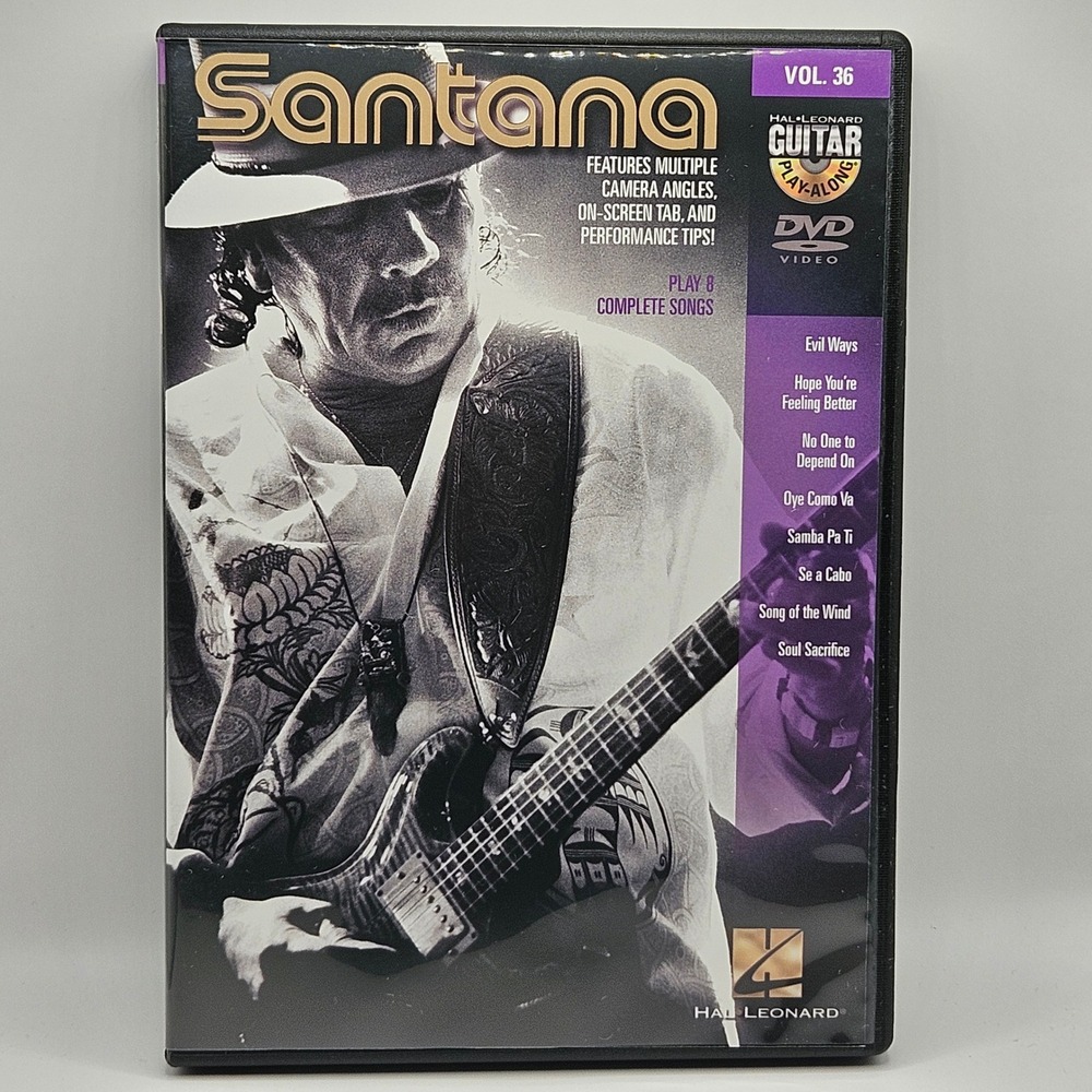 Hal Leonard Santana Guitar Play-Along DVD Vol 36 Black‎ Instructional Music
